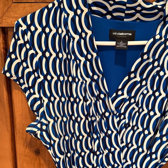 Liz Claiborne Career Navy and White Midi Dress - Picture 4 of 10